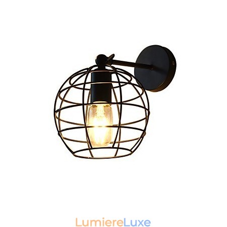 Lampe murale ronde creuse en fer, style américain, style sabre laser, style américain Lampe murale ronde creuse en fer, style américain, style sabre laser, style américain
