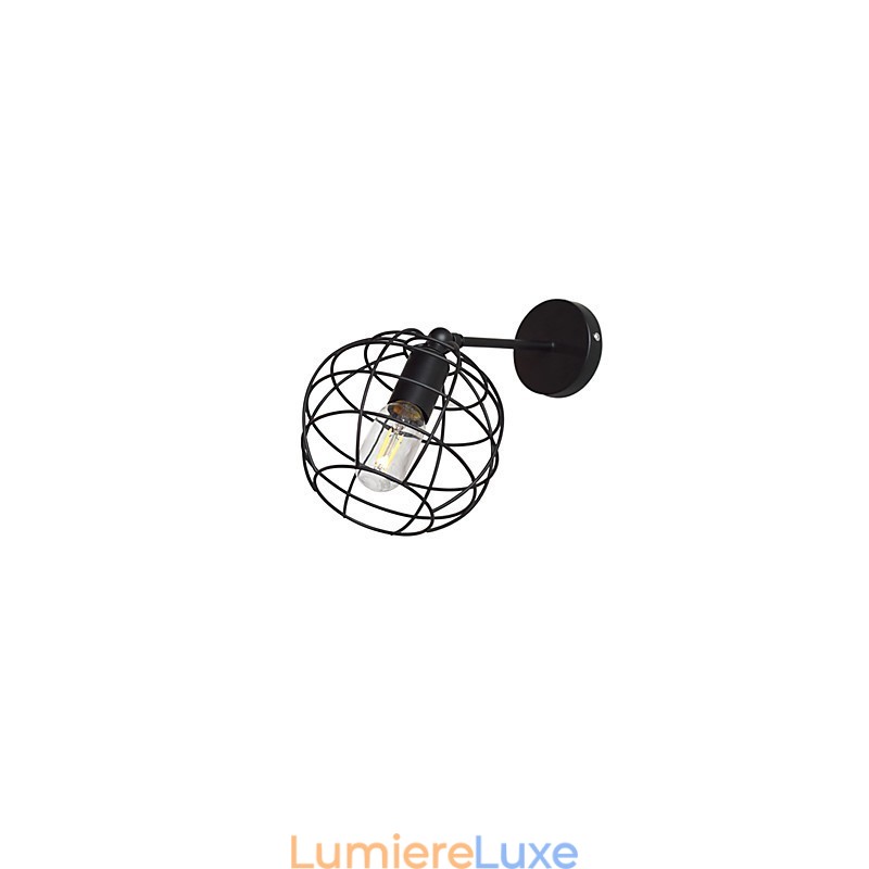 Lampe murale ronde creuse en fer, style américain, style sabre laser, style américain