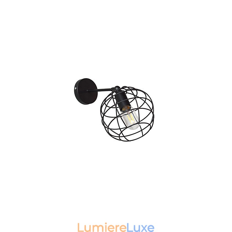 Lampe murale ronde creuse en fer, style américain, style sabre laser, style américain