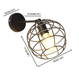 Lampe murale ronde creuse en fer, style américain, style sabre laser, style américain