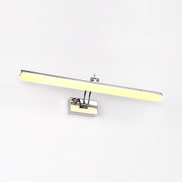 Applique murale de salle de bain avec fonction chromée contemporaine et moderne intégrée pour une lumière ambiante