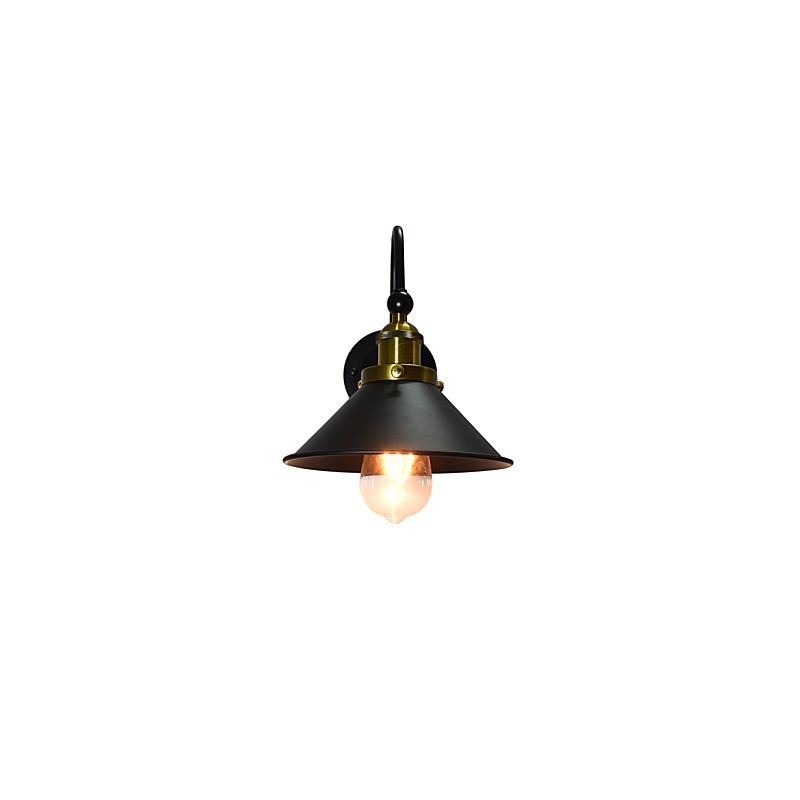 Applique murale en fer forgé, lampe sabre laser noire muette sur le mur