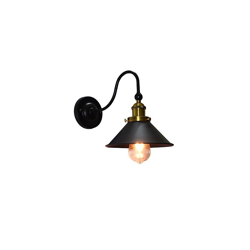 Applique murale en fer forgé, lampe sabre laser noire muette sur le mur