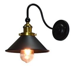 Applique murale en fer forgé, lampe sabre laser noire muette sur le mur