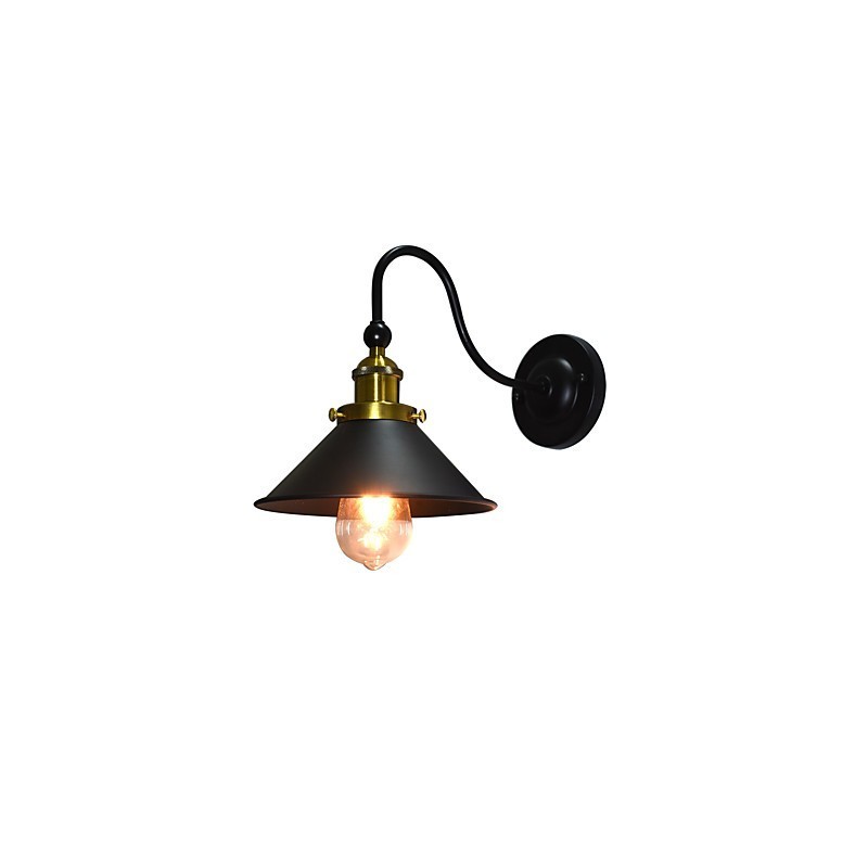 Applique murale en fer forgé, lampe sabre laser noire muette sur le mur
