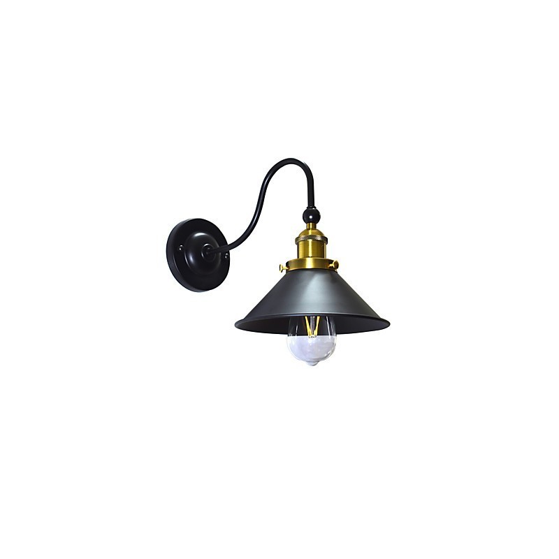 Applique murale en fer forgé, lampe sabre laser noire muette sur le mur