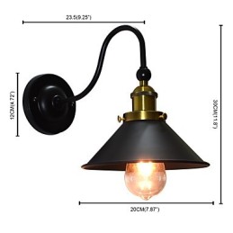 Applique murale en fer forgé, lampe sabre laser noire muette sur le mur