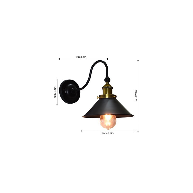 Applique murale en fer forgé, lampe sabre laser noire muette sur le mur