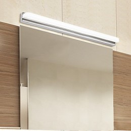 Applique murale de salle de bain avec fonction chromée contemporaine et moderne intégrée pour une lumière ambiante