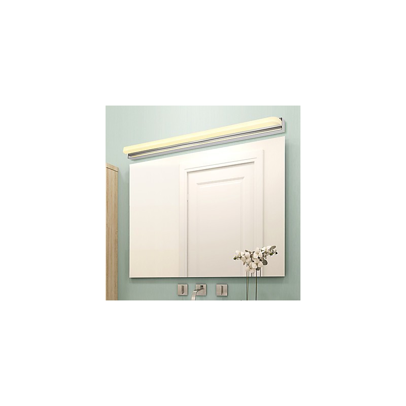 Applique murale de salle de bain avec fonction chromée contemporaine et moderne intégrée pour une lumière ambiante