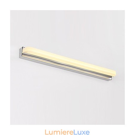 Applique murale de salle de bain avec fonction chromée contemporaine et moderne intégrée pour une lumière ambiante Applique murale de salle de bain avec fonction chromée contemporaine et moderne intégrée pour une lumière ambiante