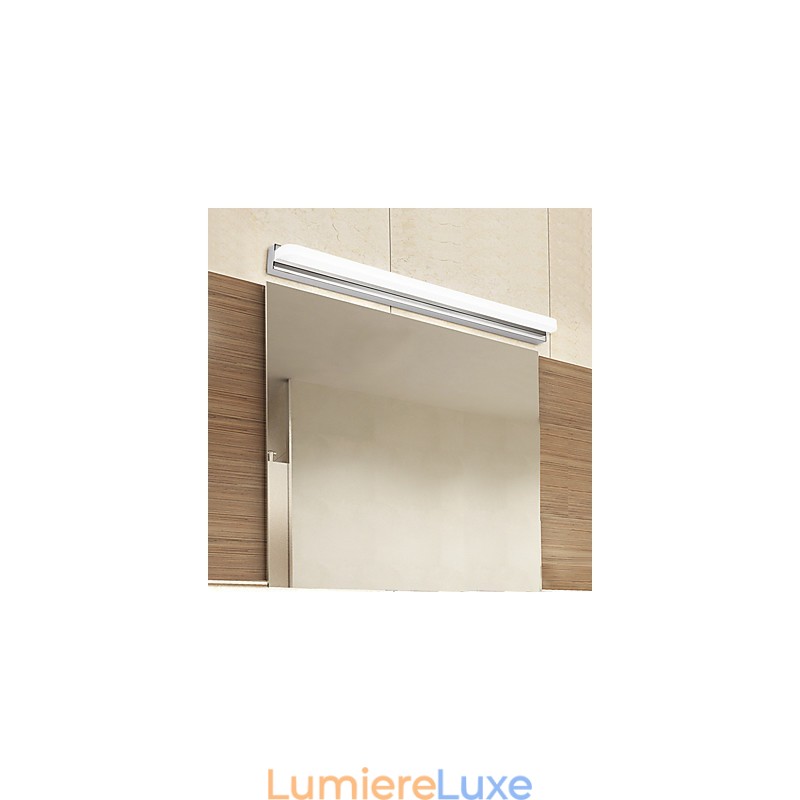 Applique murale de salle de bain avec fonction chromée contemporaine et moderne intégrée pour une lumière ambiante