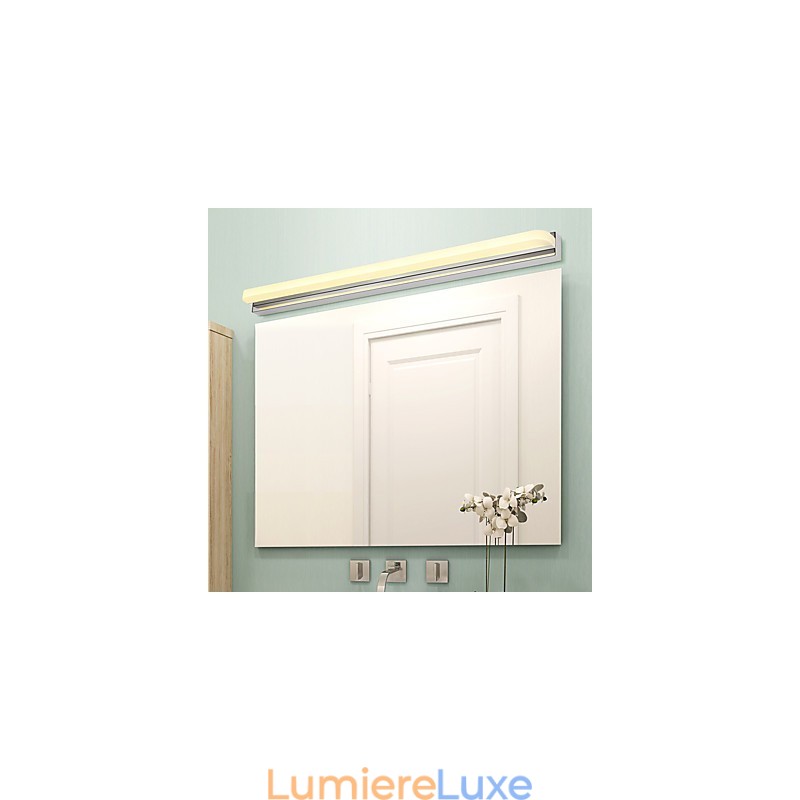 Applique murale de salle de bain avec fonction chromée contemporaine et moderne intégrée pour une lumière ambiante