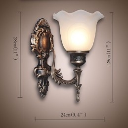 Applique murale rétro de style européen, lampe de couloir d'hôtel, éclairage de couloir, miroir, lampe frontale, lampe de chevet à tête unique