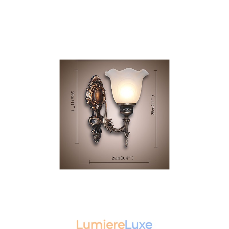 Applique murale rétro de style européen, lampe de couloir d'hôtel, éclairage de couloir, miroir, lampe frontale, lampe de chevet à tête unique