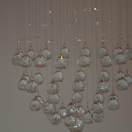 Plafonnier traditionnel classique en métal chromé et cristal