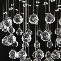 Plafonnier traditionnel classique en métal chromé et cristal