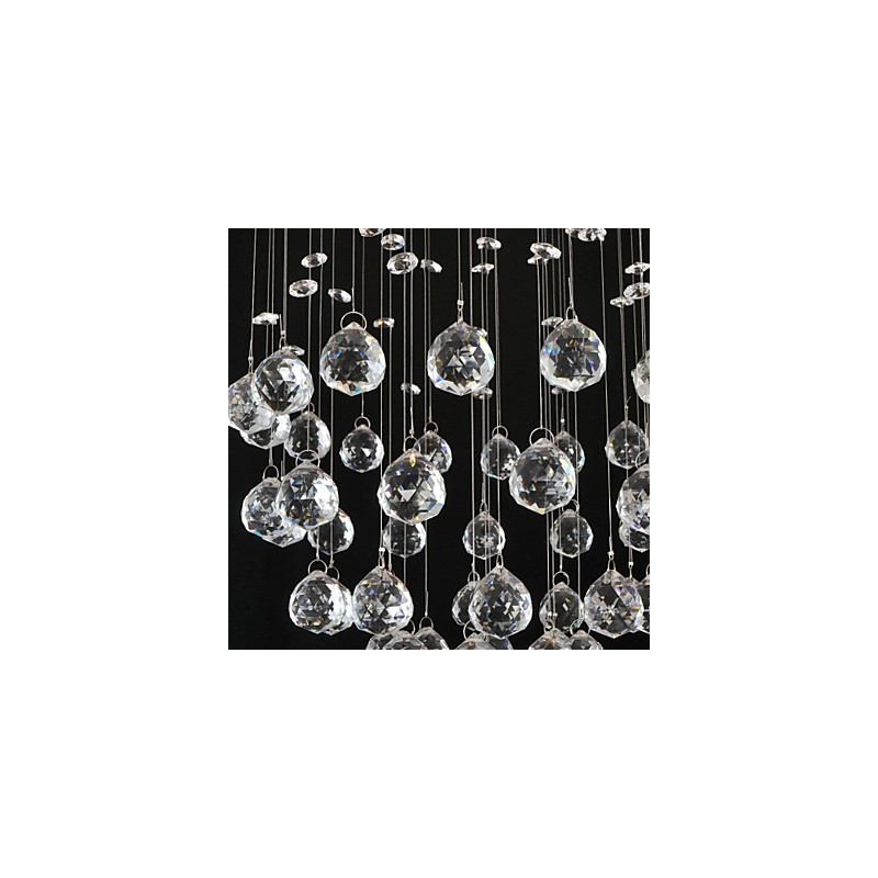 Plafonnier traditionnel classique en métal chromé et cristal