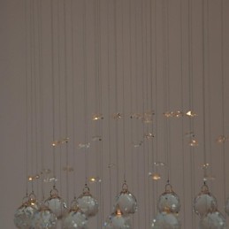Plafonnier traditionnel classique en métal chromé et cristal