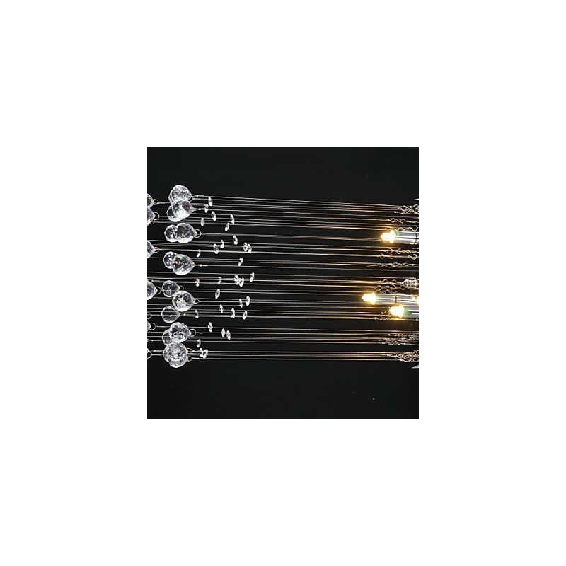 Plafonnier traditionnel classique en métal chromé et cristal