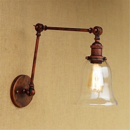 Applique murale rétro galvanisée style mini, protection des yeux, éclairage d'ambiance, bras pivotant