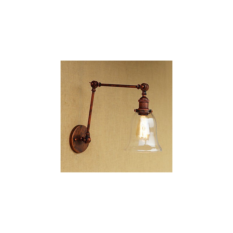 Applique murale rétro galvanisée style mini, protection des yeux, éclairage d'ambiance, bras pivotant