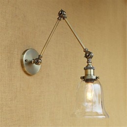 Applique murale rétro galvanisée style mini, protection des yeux, éclairage d'ambiance, bras pivotant
