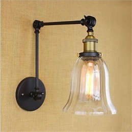 Applique murale rétro galvanisée style mini, protection des yeux, éclairage d'ambiance, bras pivotant