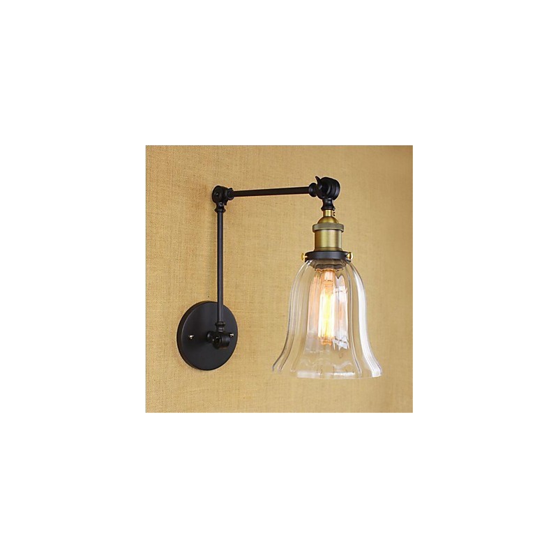 Applique murale rétro galvanisée style mini, protection des yeux, éclairage d'ambiance, bras pivotant