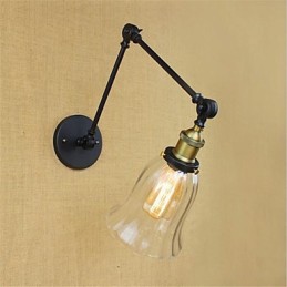 Applique murale rétro galvanisée style mini, protection des yeux, éclairage d'ambiance, bras pivotant