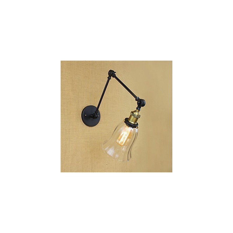 Applique murale rétro galvanisée style mini, protection des yeux, éclairage d'ambiance, bras pivotant