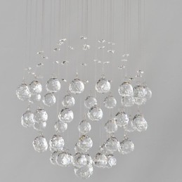 Plafonnier traditionnel classique en métal chromé et cristal