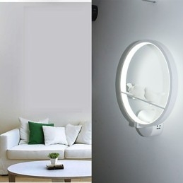 Applique murale de chambre à coucher, lampe de chevet et personnalité créative de l'applique murale circulaire minimaliste moderne pour couloir d'escalier