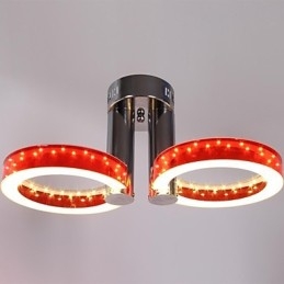 Lustre en acrylique blanc chaud rouge à 2 lumières
