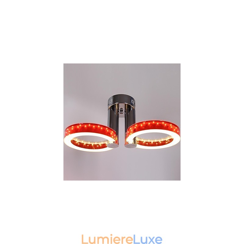 Lustre en acrylique blanc chaud rouge à 2 lumières