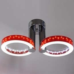 Lustre en acrylique blanc chaud rouge à 2 lumières