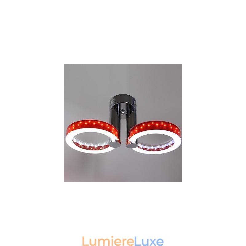 Lustre en acrylique blanc chaud rouge à 2 lumières