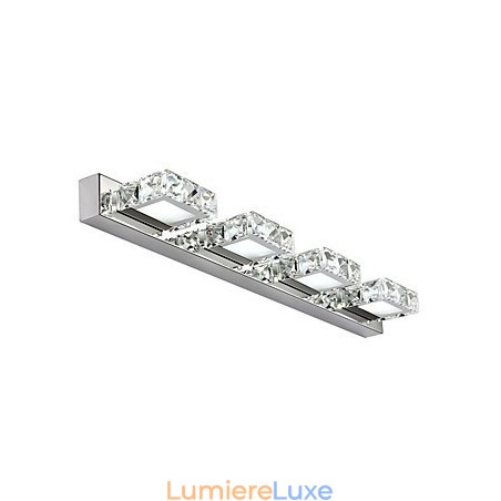 Lampe de salle de bain en cristal pour miroir de maquillage, 4 lumières, éclairage de salle de bain et de chambre à coucher Lampe de salle de bain en cristal pour miroir de maquillage, 4 lumières, éclairage de salle de bain et de chambre à coucher