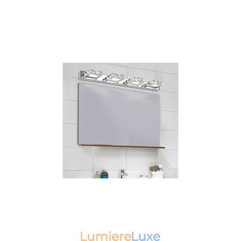 Lampe de salle de bain en cristal pour miroir de maquillage, 4 lumières, éclairage de salle de bain et de chambre à coucher