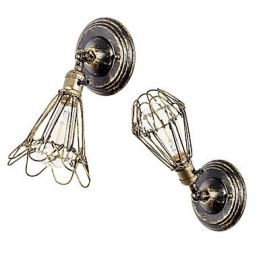 Appliques murales vintage d'intérieur à angle réglable en métal, lampe murale rétro à cage métallique