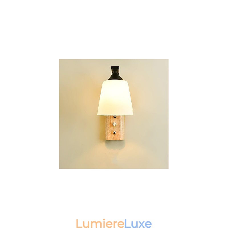 Applique murale simple et moderne, style campagnard, pour la protection des yeux, éclairage d'ambiance, style chinois, minimaliste, créatif, pour chambre à coucher, chevet