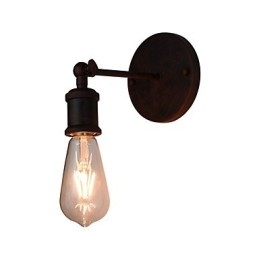 Applique murale en fer forgé, lampe sabre laser noire muette sur le mur