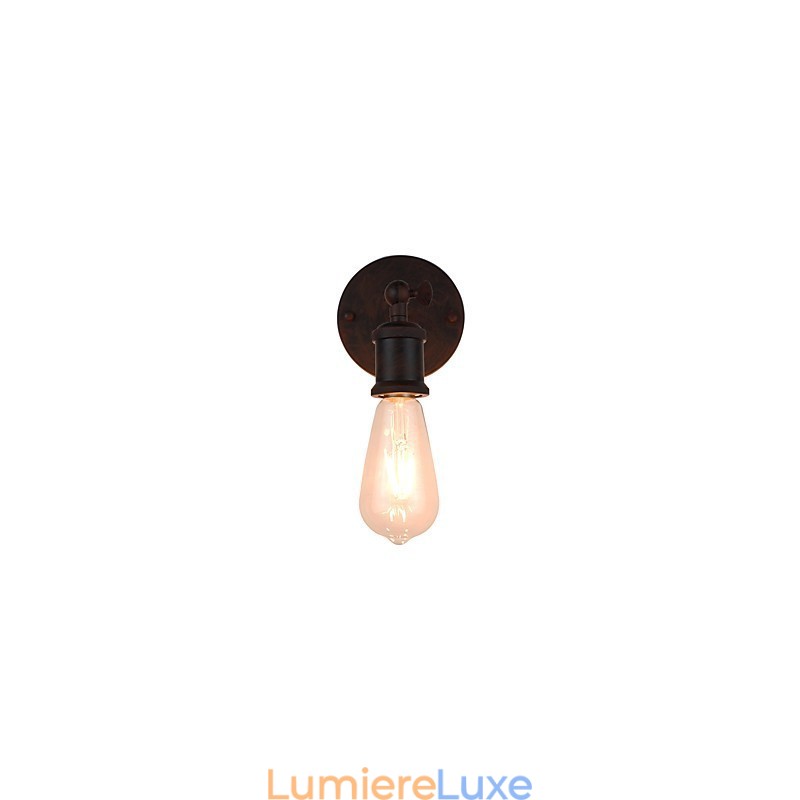 Applique murale en fer forgé, lampe sabre laser noire muette sur le mur