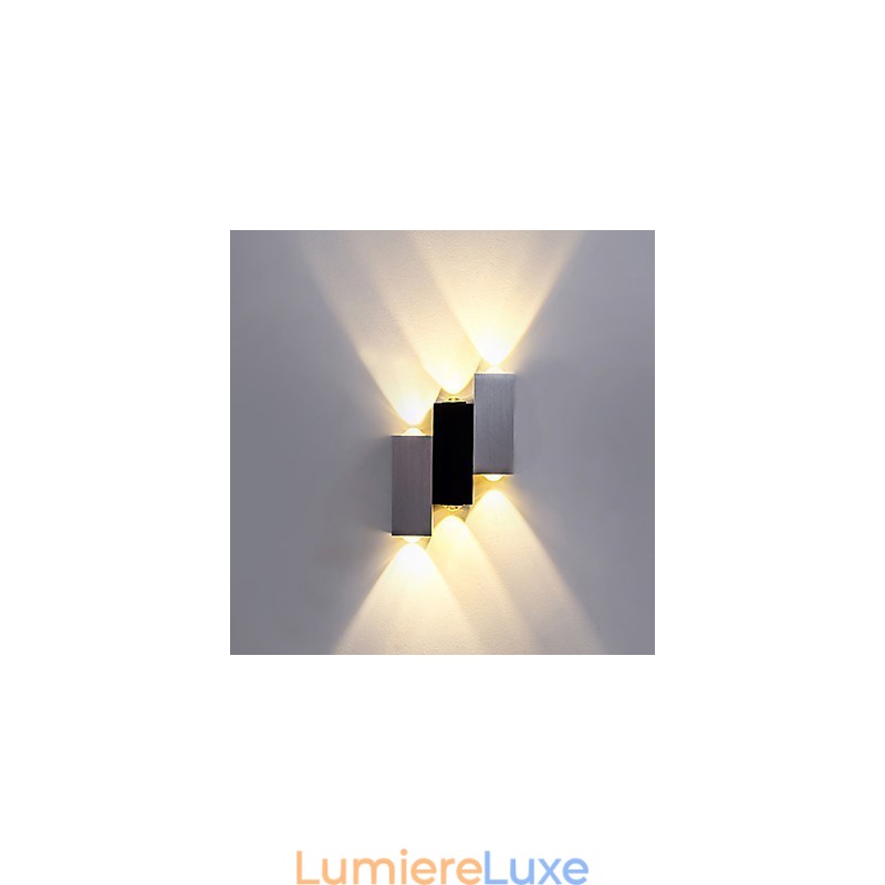 Applique murale encastrée à lumière ambiante, design contemporain et brossé