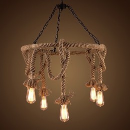 Lustre en chanvre de style country américain
