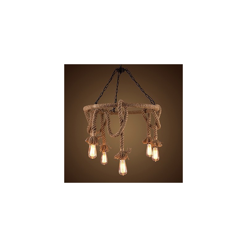 Lustre en chanvre de style country américain