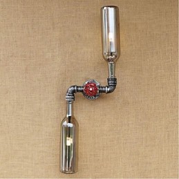 Applique murale rustique en laiton pour éclairage d'ambiance, bleu fumé et gris
