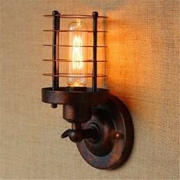 Applique murale rustique en laiton antique pour éclairage d'ambiance