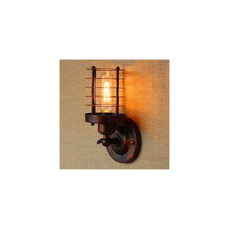 Applique murale rustique en laiton antique pour éclairage d'ambiance