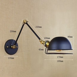Applique murale décorative de style industriel rétro européen avec bras en fer